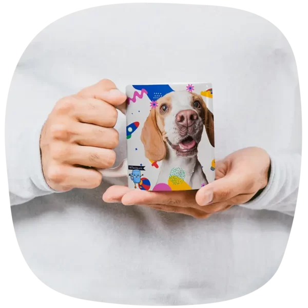 Foto de mascota impresa en taza sublimada