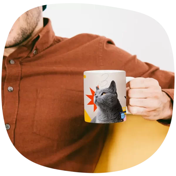Foto de mascota impresa en taza sublimada